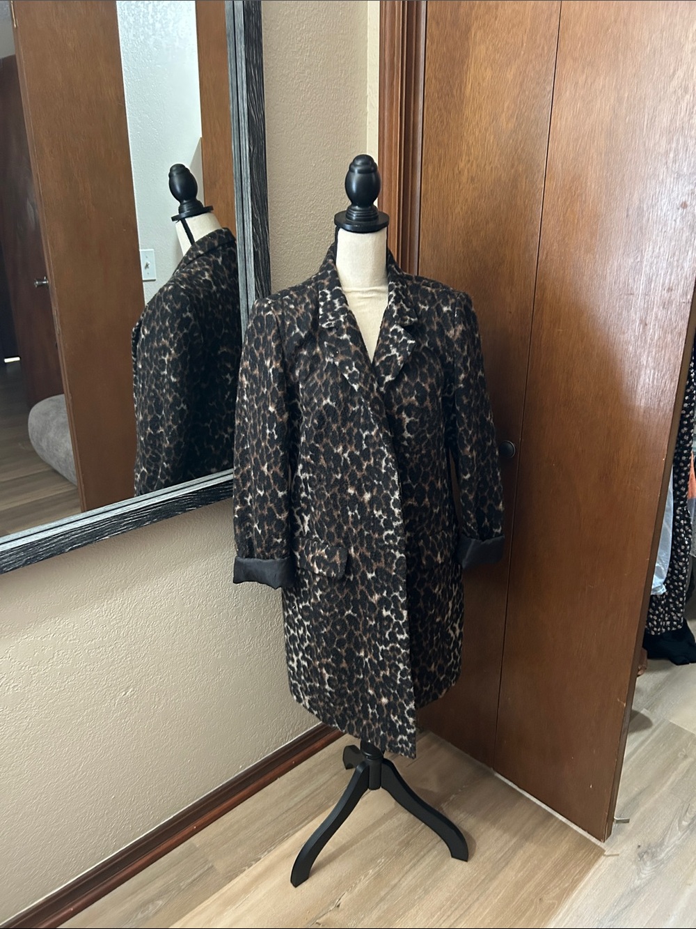 Old Navy Leopard Print Trench Coat - Brown & Black
